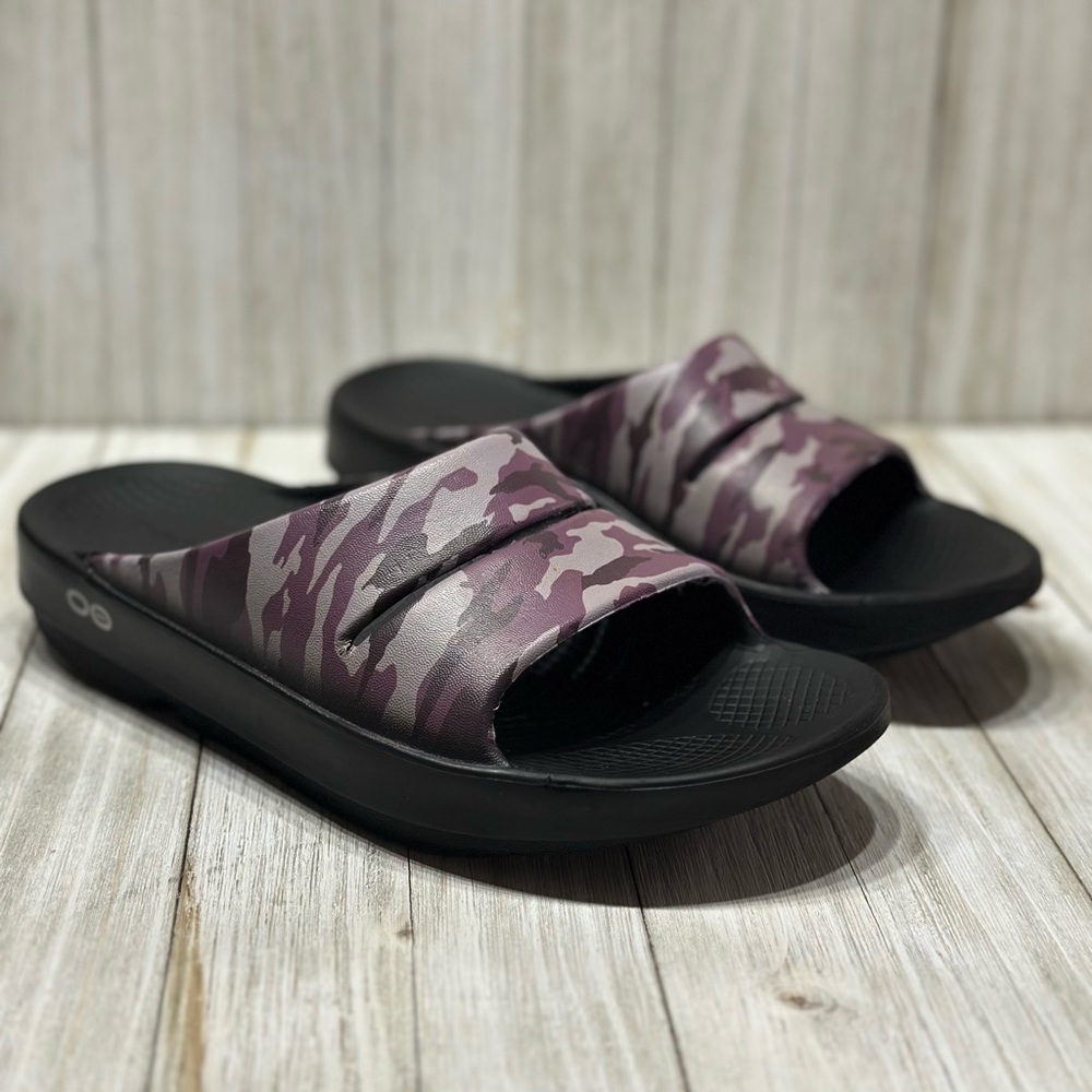 Oofos OOahh Recovery Sandals Purple Slip On Women’s Size 6